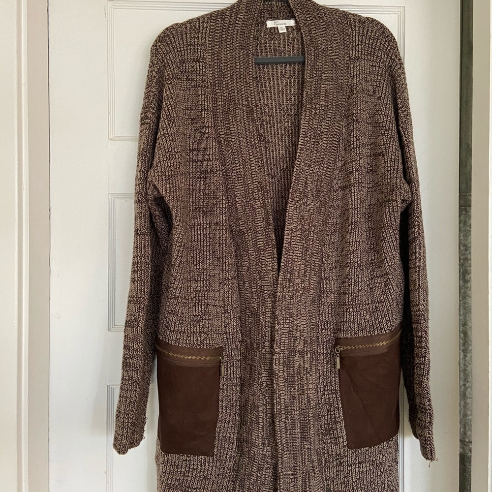 Brown Oversized Knit Cardigan